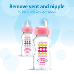 Dr. Brown's soft silicone sippy spout for gentle gum contact.