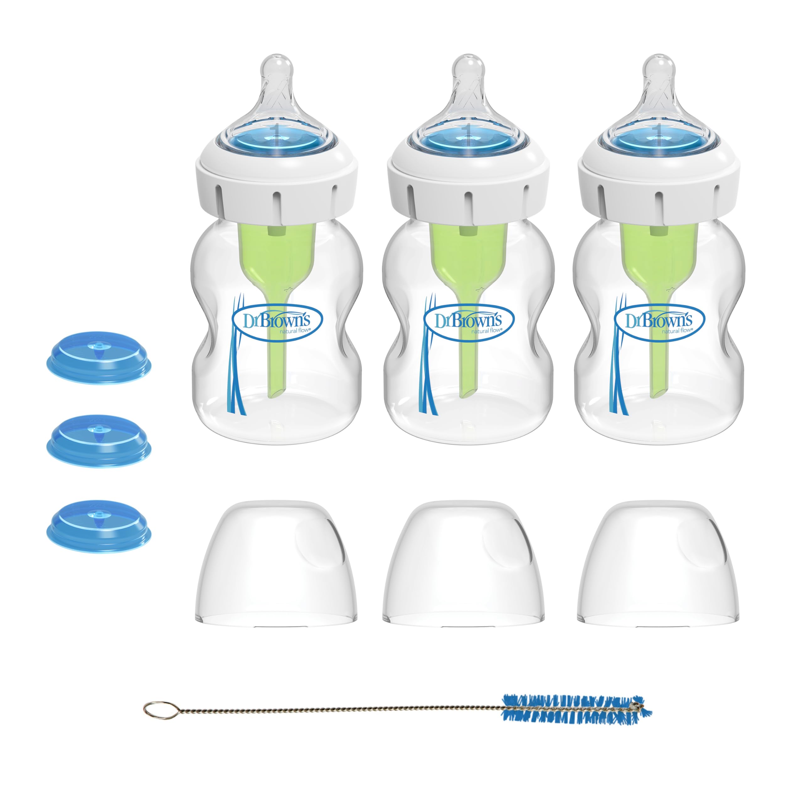Dr. Brown's Specialty Wide-Neck Bottle set supports complex feeding challenges