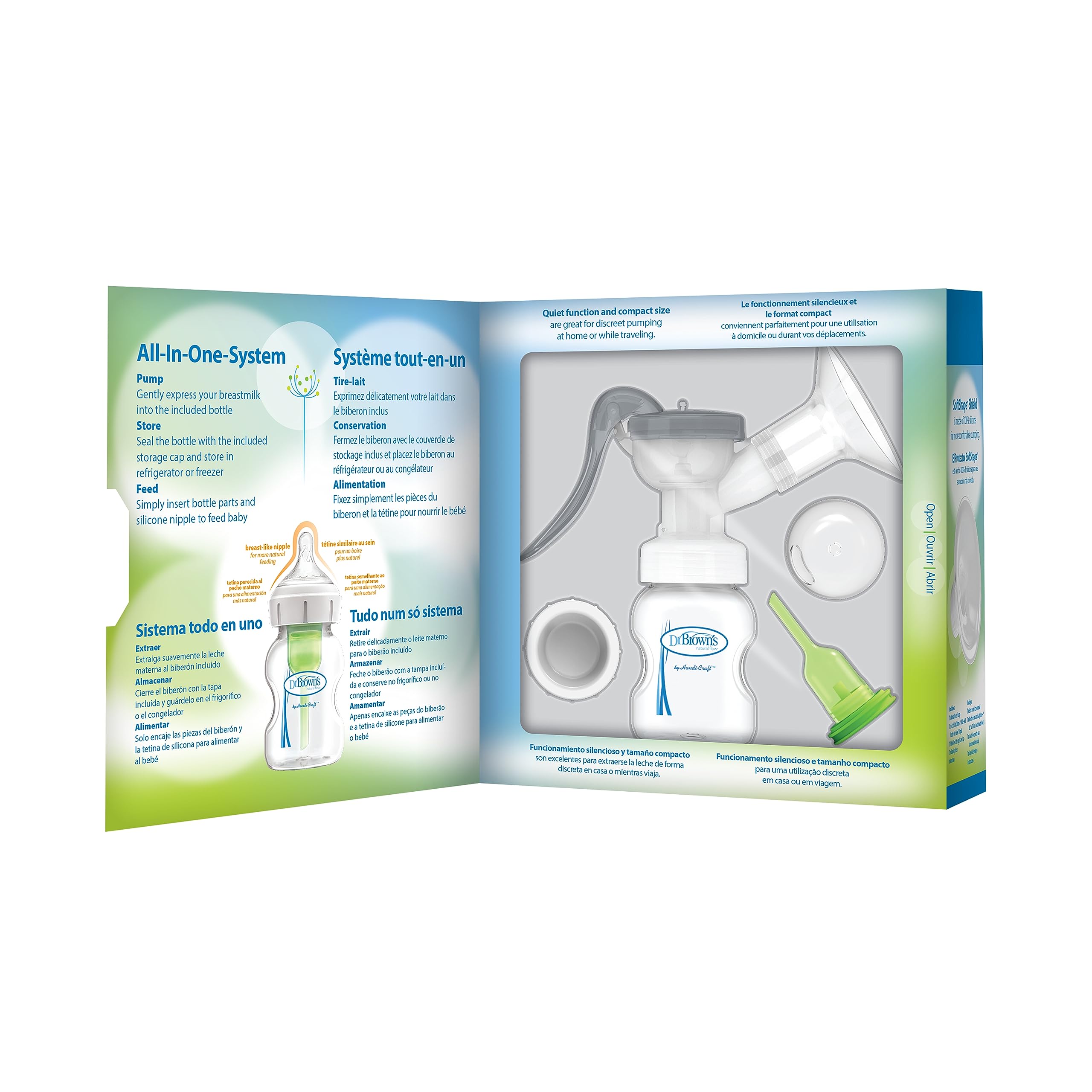 Dr. Brown's bottle base is wide and stable to prevent tipping.