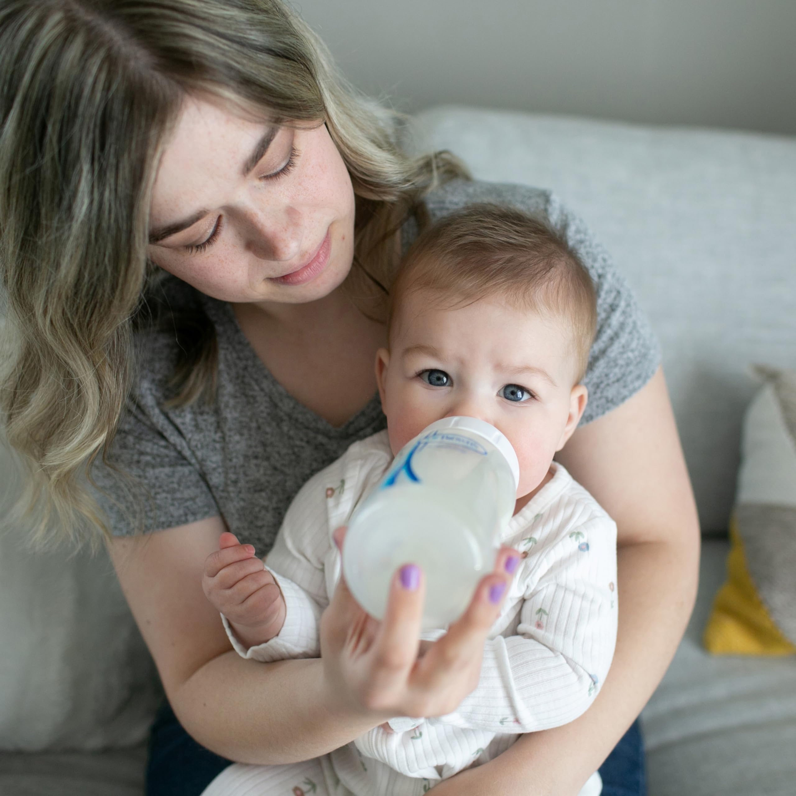 Glass bottle is heat-resistant and recyclable for growing babies.