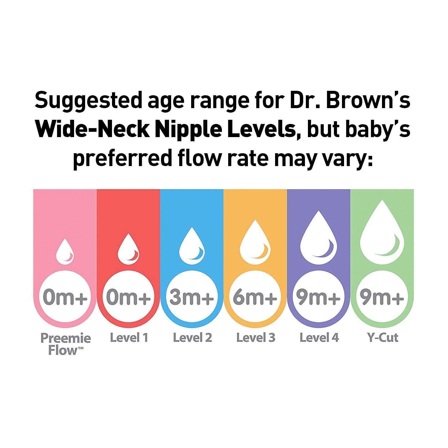 Dr. Brown's Wide-Neck Level 2 nipple with medium flow supports paced feeds.