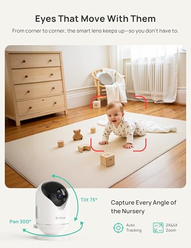Dr.Care VistaView 2K resolution captures sharp baby visuals day and night.