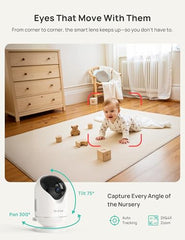 Dr.Care VistaView 2K resolution captures sharp baby visuals day and night.