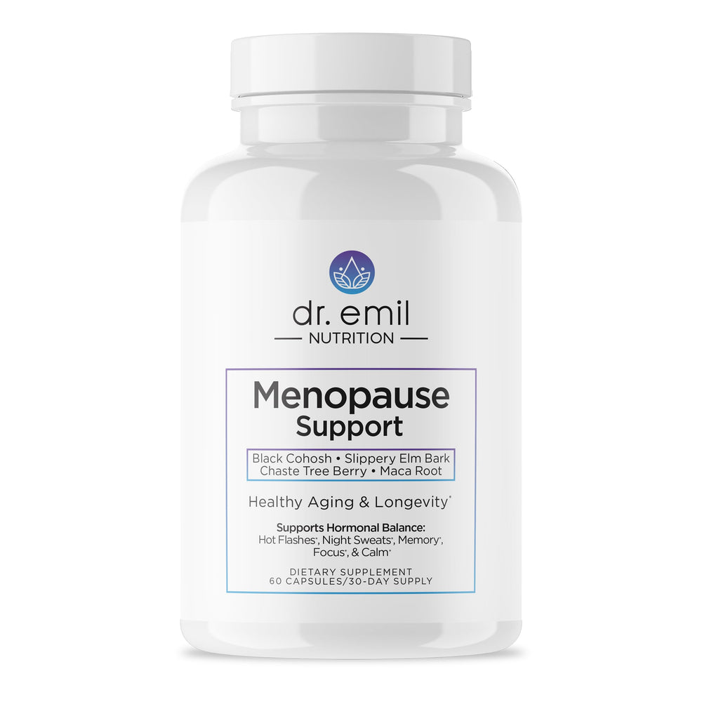 DR. EMIL NUTRITION Menopause Support bottle front for multi-symptom relief