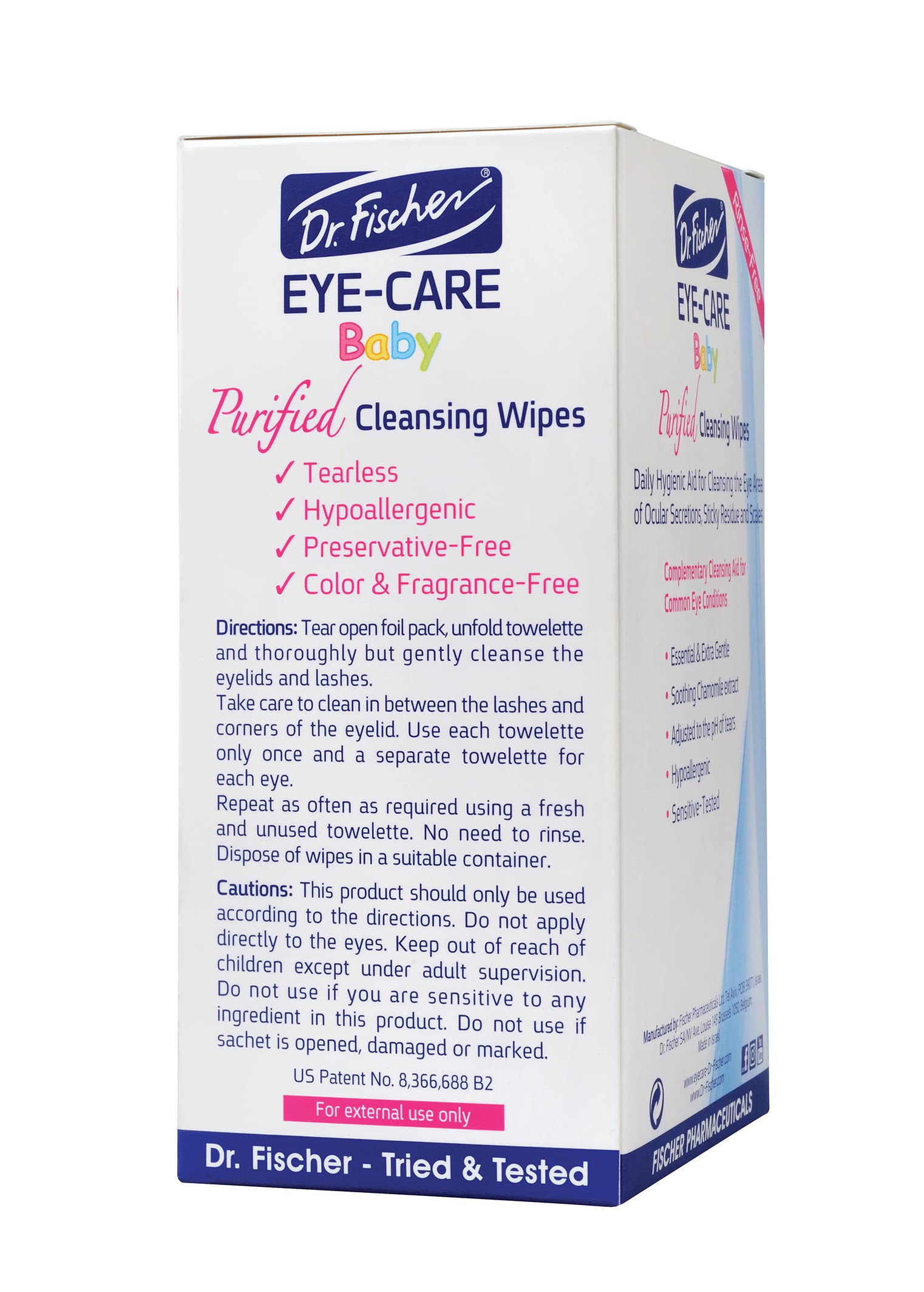 Dr. Fischer wipes clean eyelashes and remove oil and crusted matter