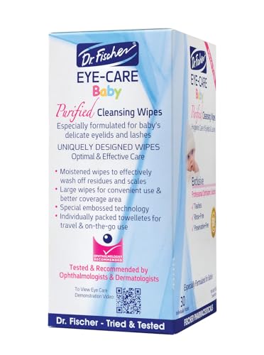 Dr. Fischer wipes rinse-free, convenient for quick eye cleaning on the go