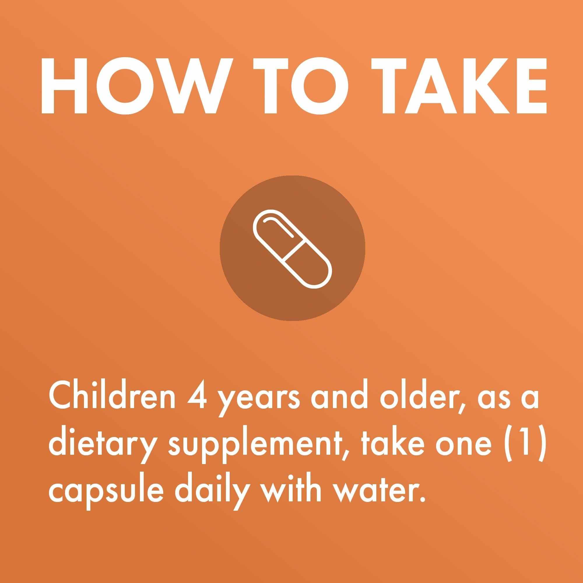 Label close-up of Dr. Mercola Liposomal Vitamin C for Kids shows 125 mg per capsule.