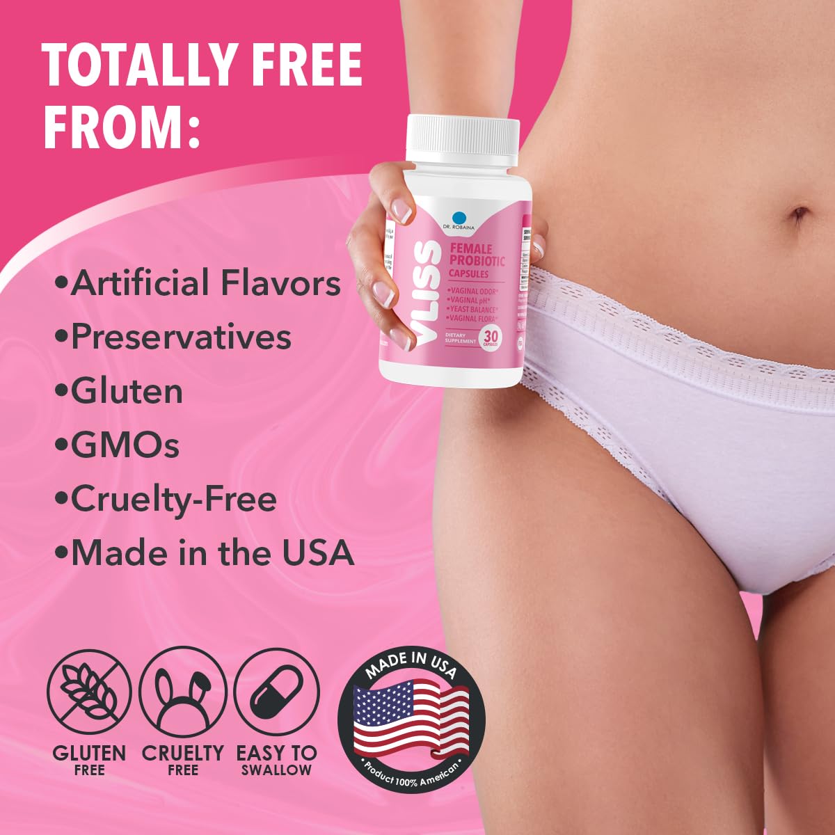 Dr. Robaina cGMP-certified facility seal signals quality production.