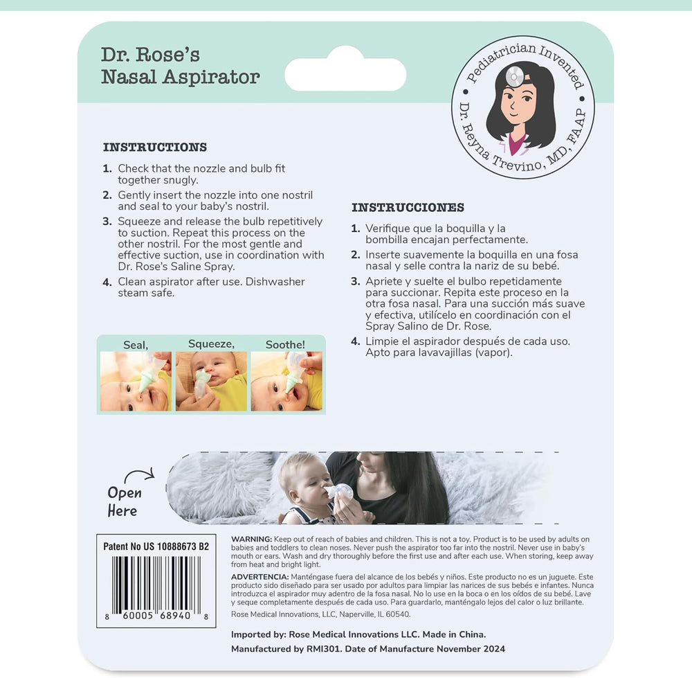 Pack of 2 Dr. Rose's nasal aspirators for caregivers