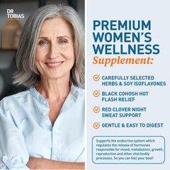 Dr. Tobias Menopause Relief dosage packaging showing 30-day supply