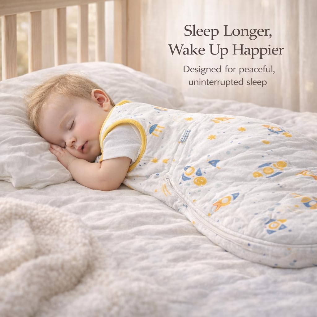 Dragon Me sleep sack provides comfortable warmth during nursery naps.