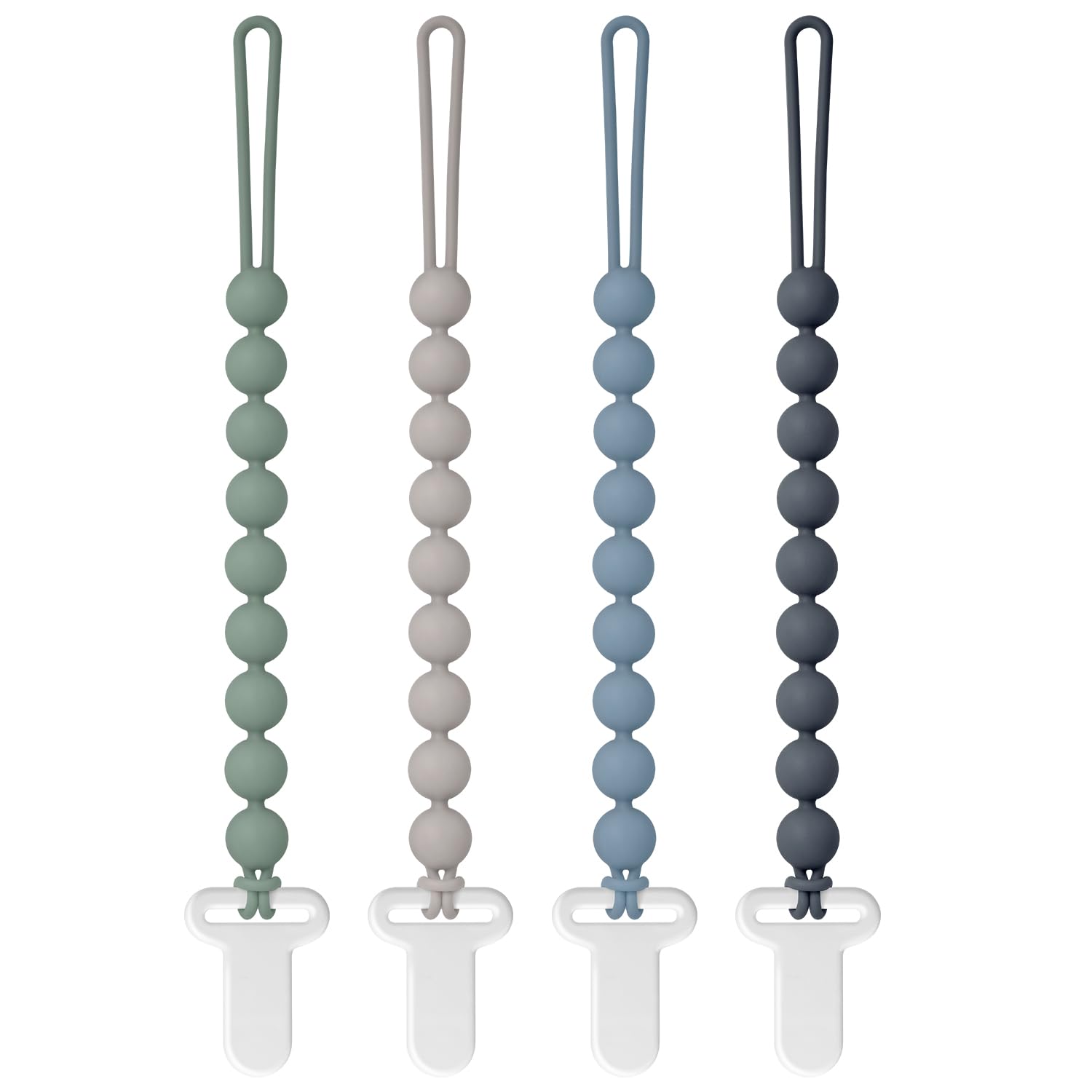 Draklary pacifier clip round design in a 4-pack keeps pacifiers secure and accessible.