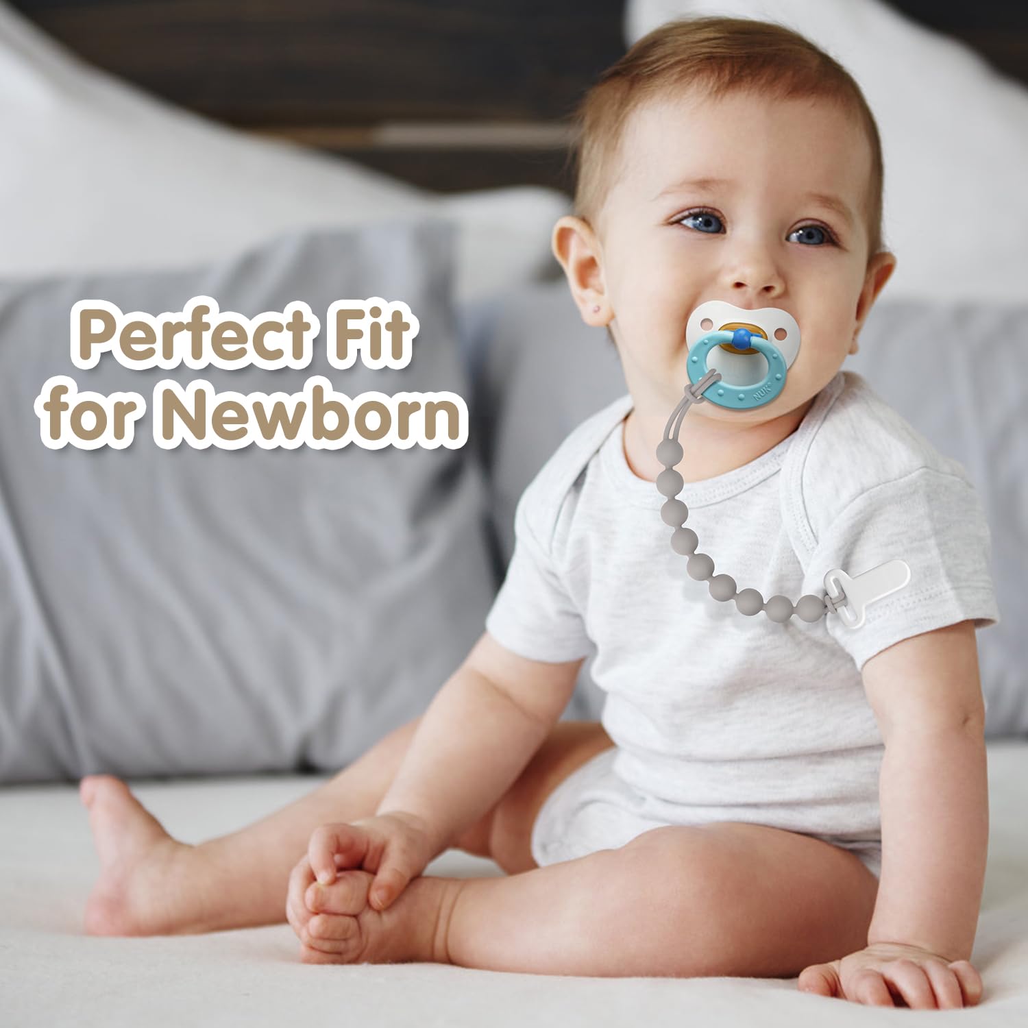 Draklary 100% food-grade silicone pacifier clip ensures baby-safe materials.