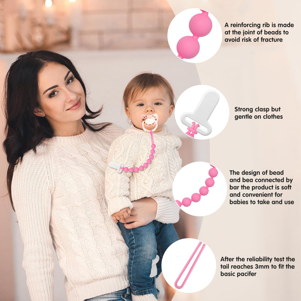 Draklary pacifier clip attaches to strollers for mess-free outings.