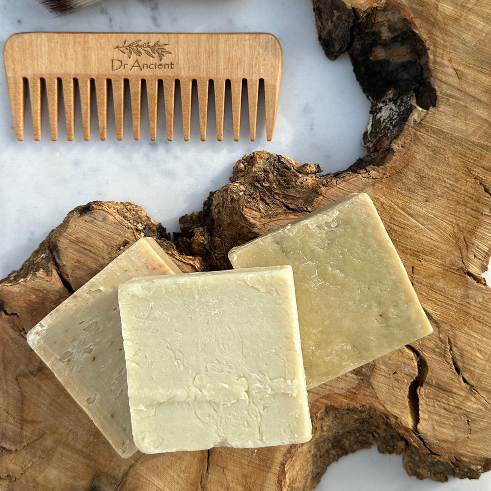 Dr.Ancient soap lathering and rinsing demonstration