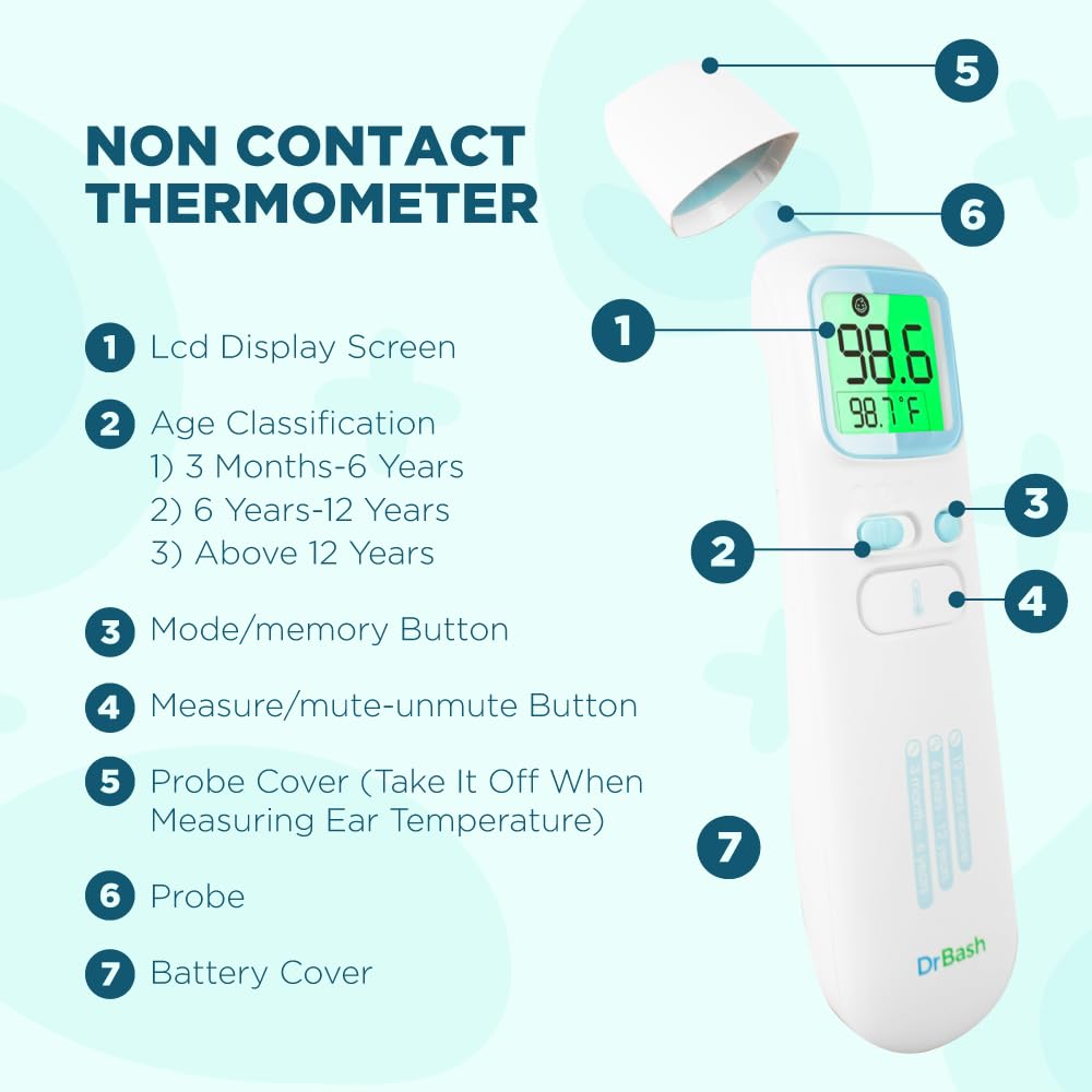 DrBash 3-in-1 thermometer compact travel case included
