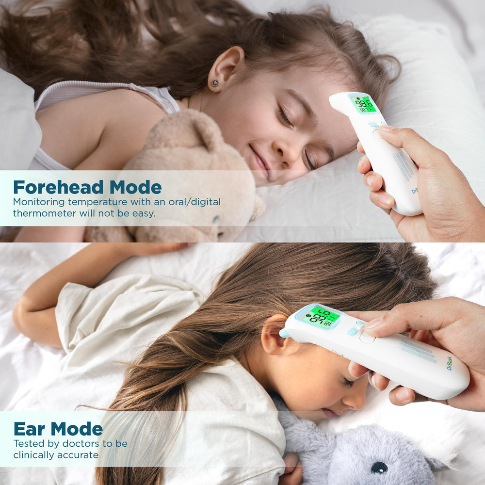 DrBash 3-in-1 thermometer display lit in dim rooms