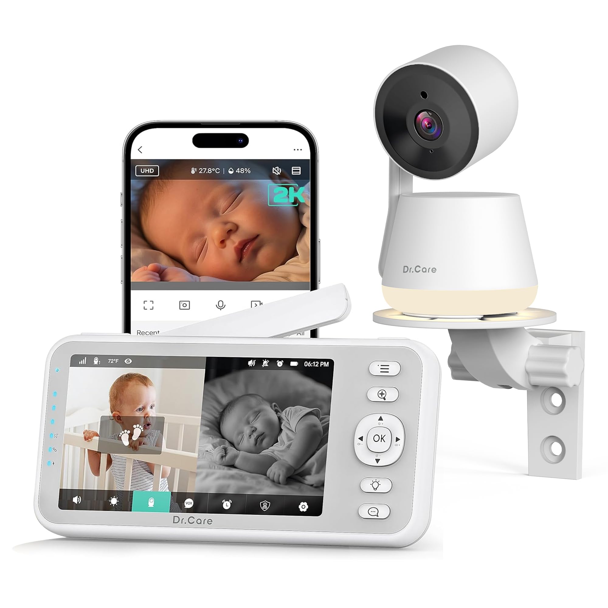 Dr.Care LumiView front view of the baby monitor for clear home monitoring