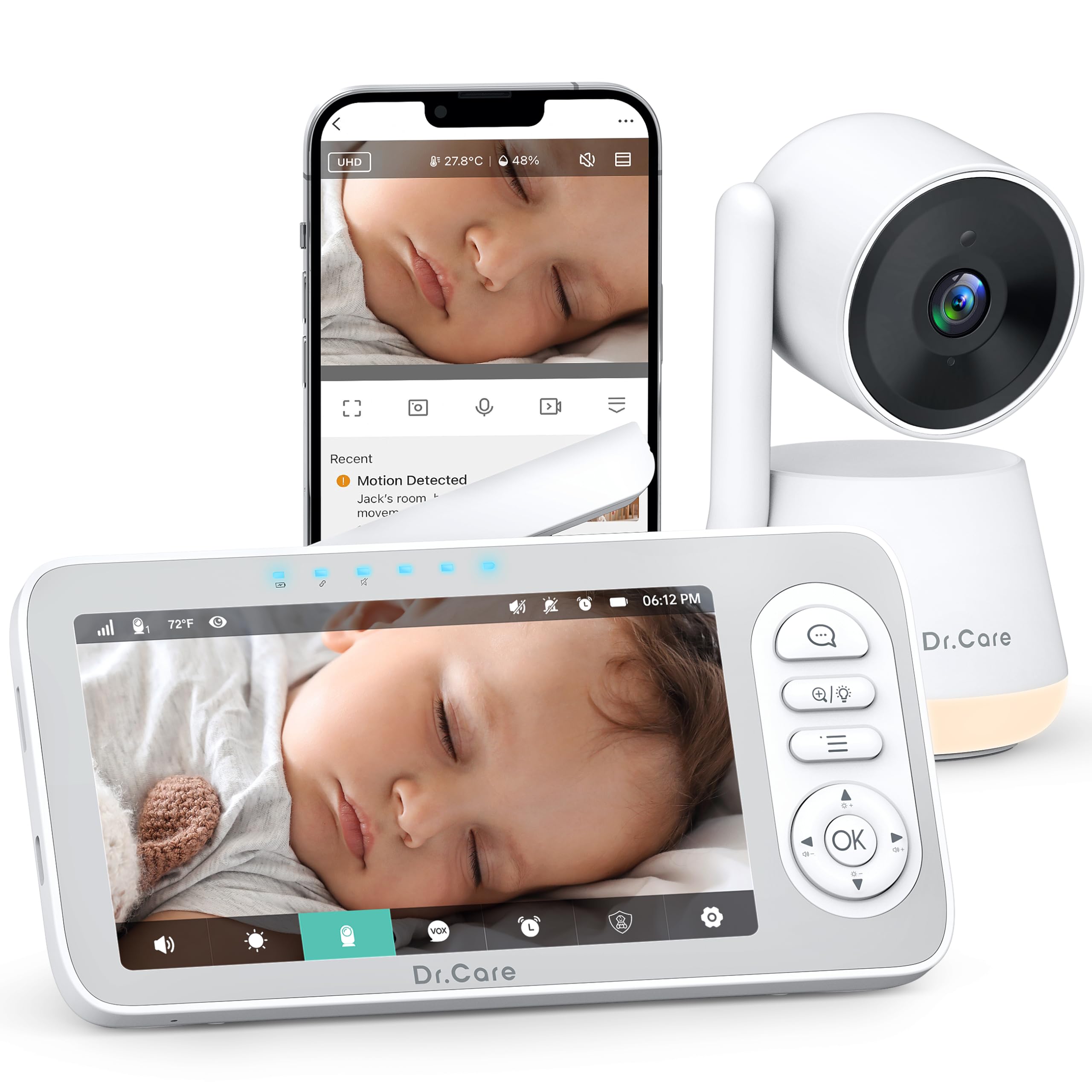 Dr.Care LumiView Plus camera front view for close, comfortable monitoring