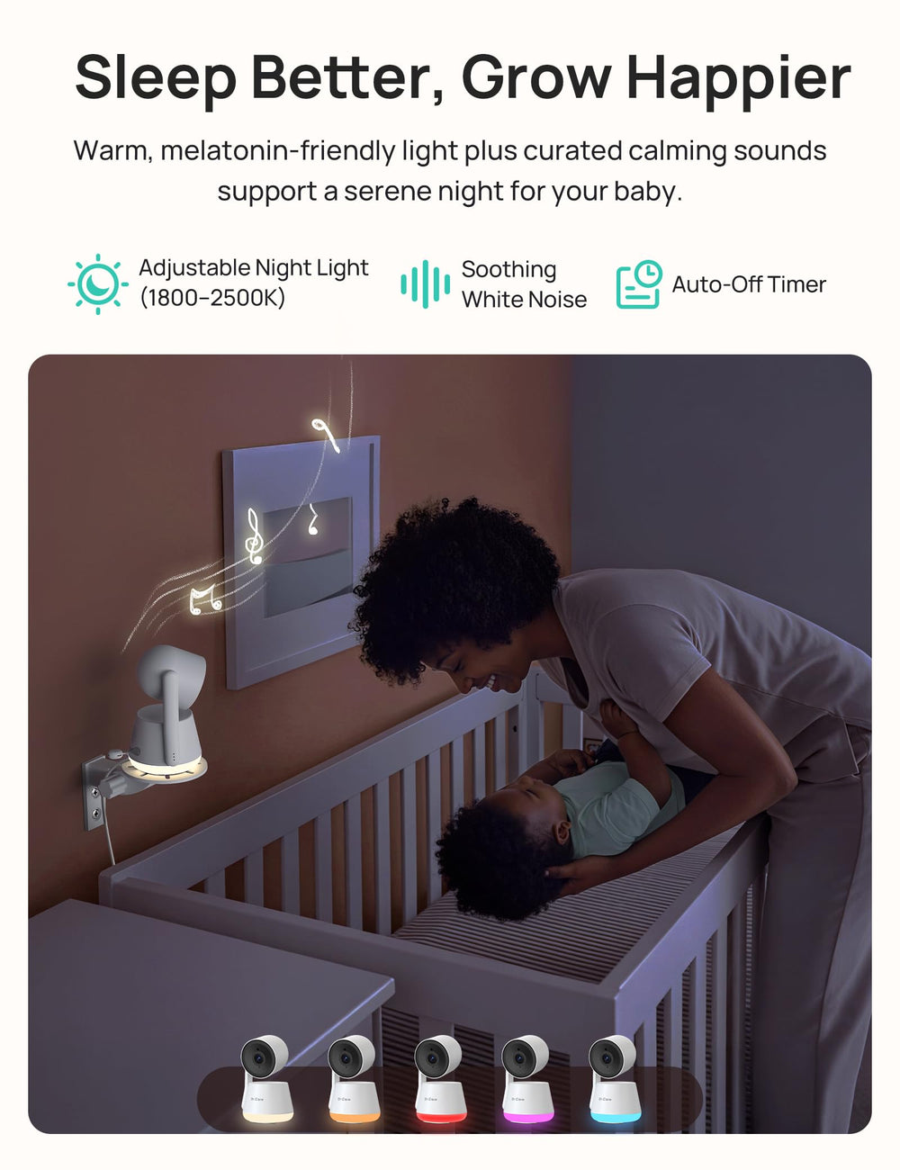 Dr.Care LumiView Plus night light creates a soothing bedtime glow