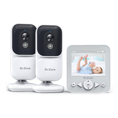 DrCare NeoView front view shows dual cameras for versatile baby monitoring.