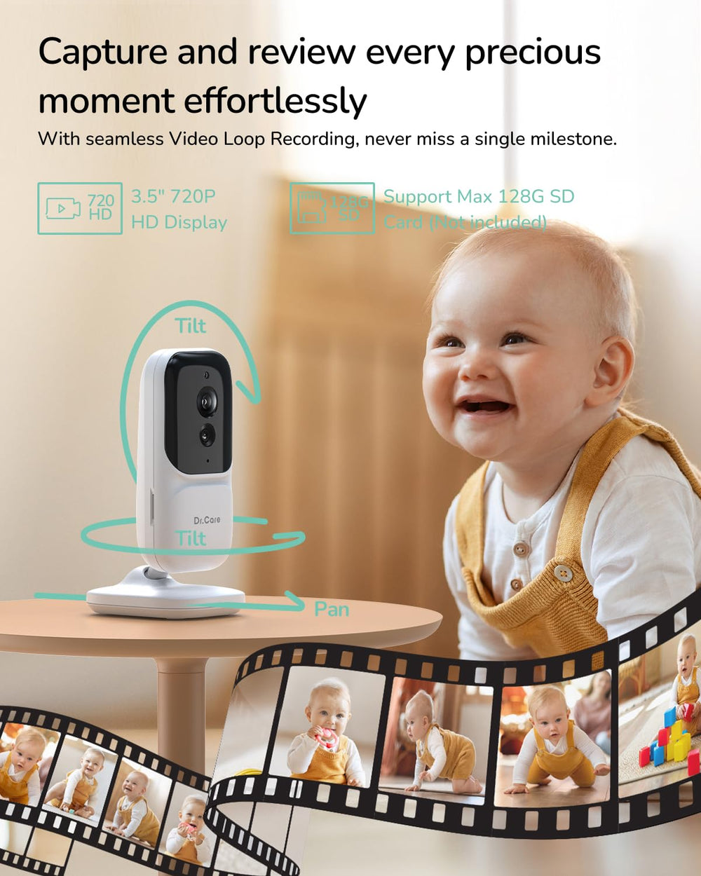 Dr.Care NeoView night vision for clear monitoring in low light