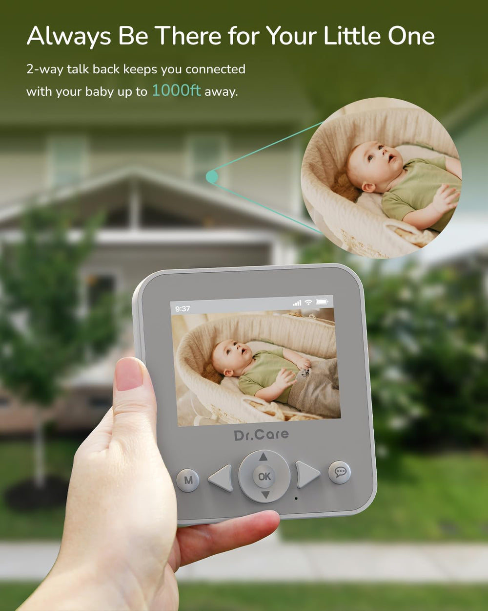 DrCare NeoView portable belt-clip monitor with long battery.