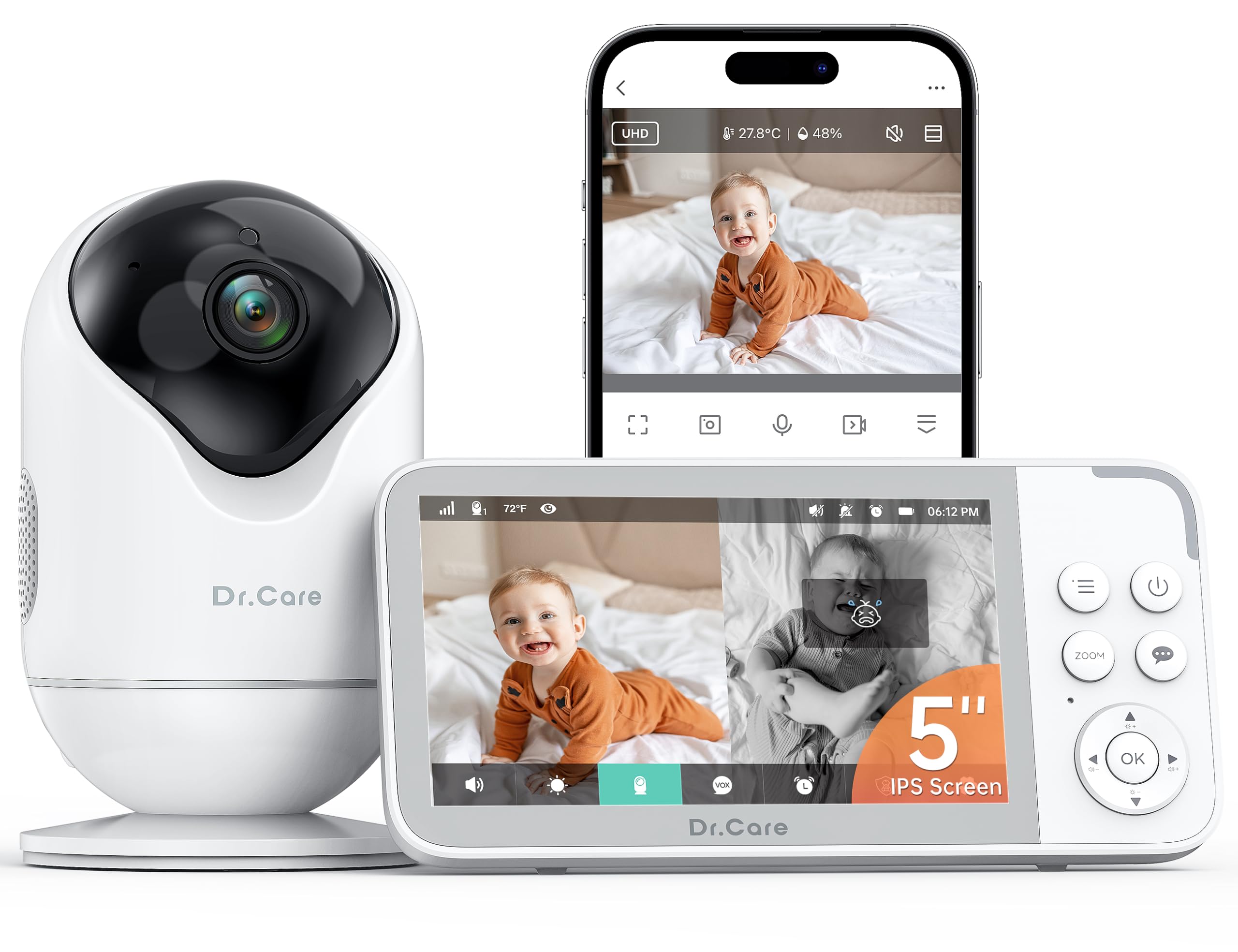 Dr.Care VistaView front view for reliable at-home baby monitoring