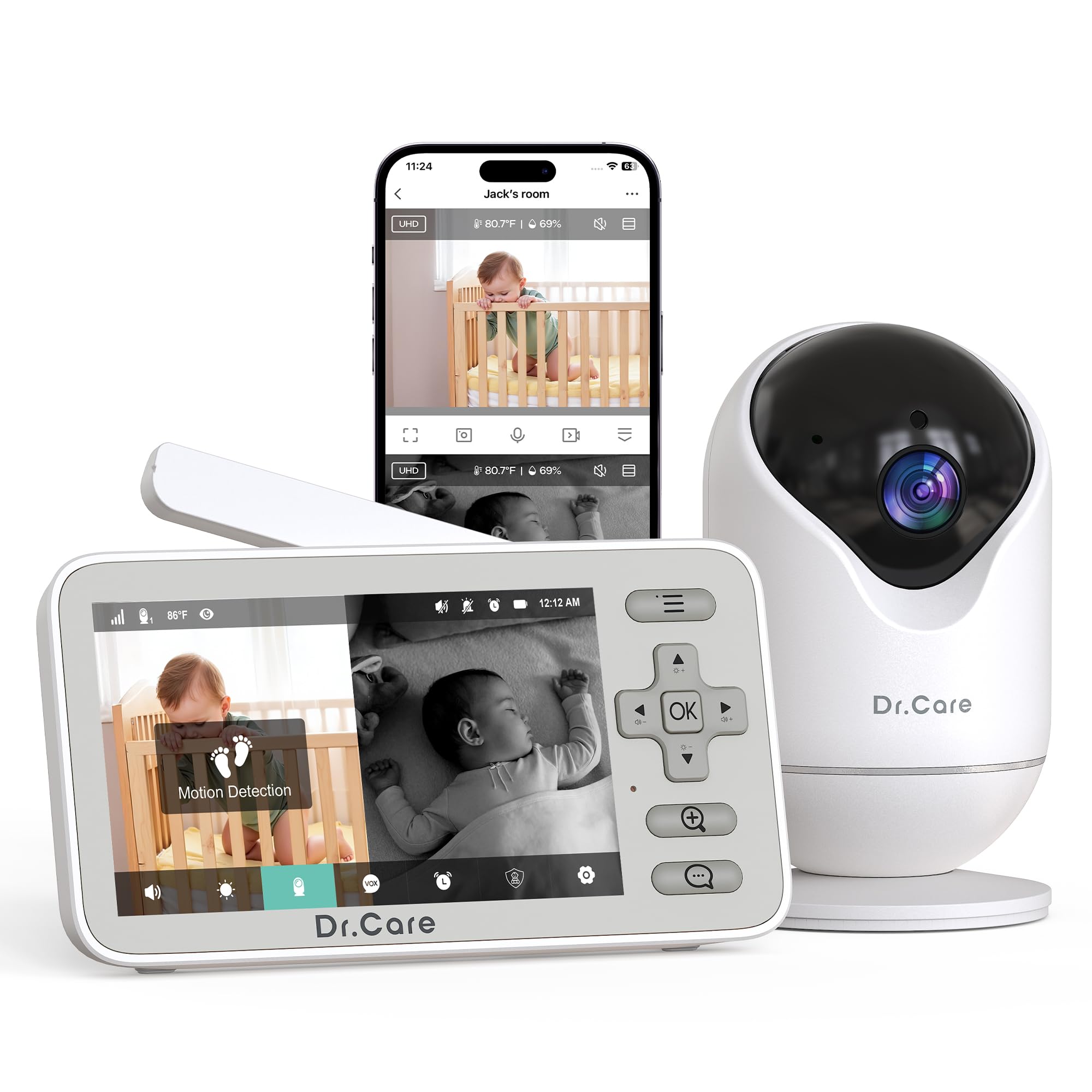 Dr.Care VistaView Lite monitor front view for clear HD footage.