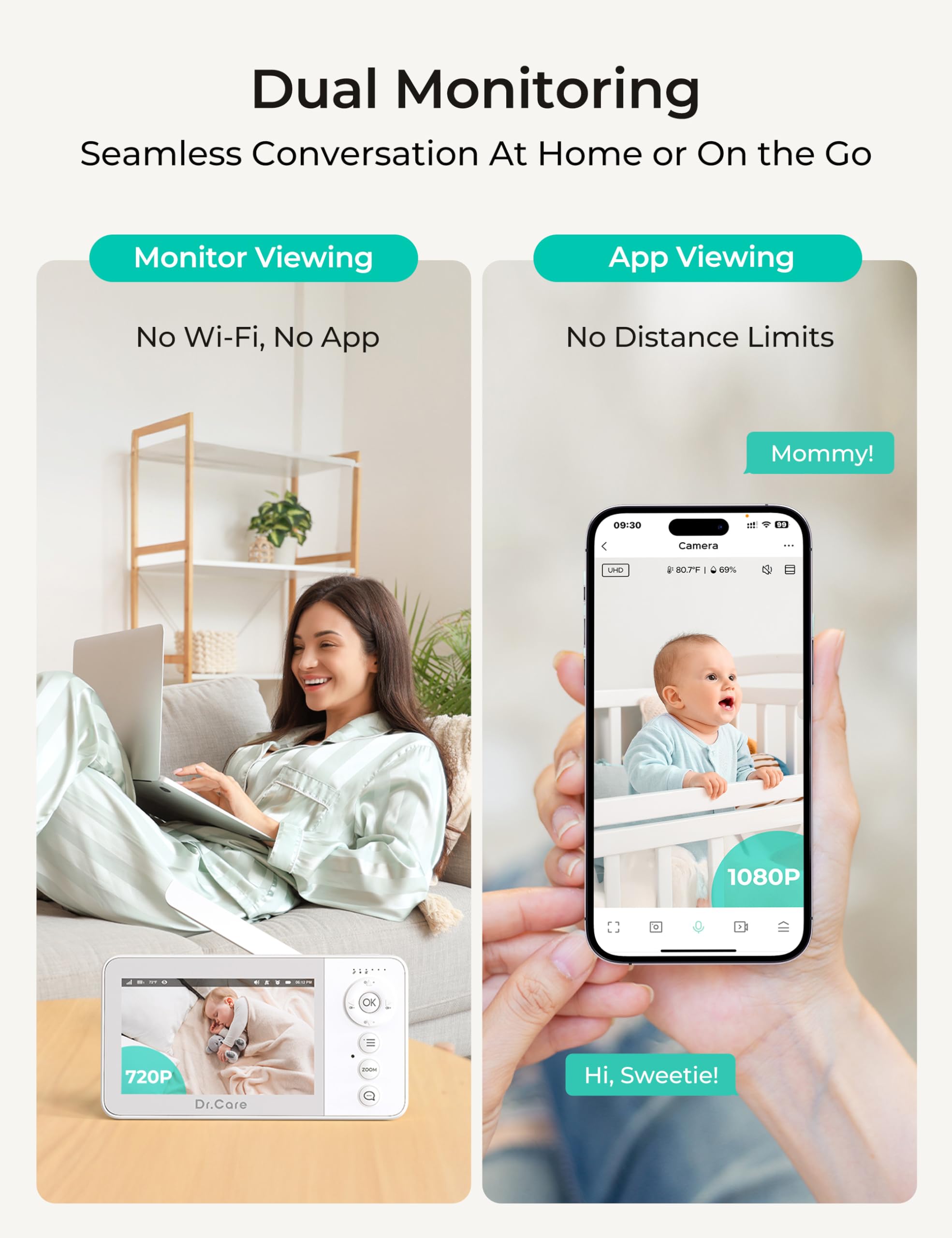 Dr.Care VistaView Lite RB 1080p camera zoom captures details from afar