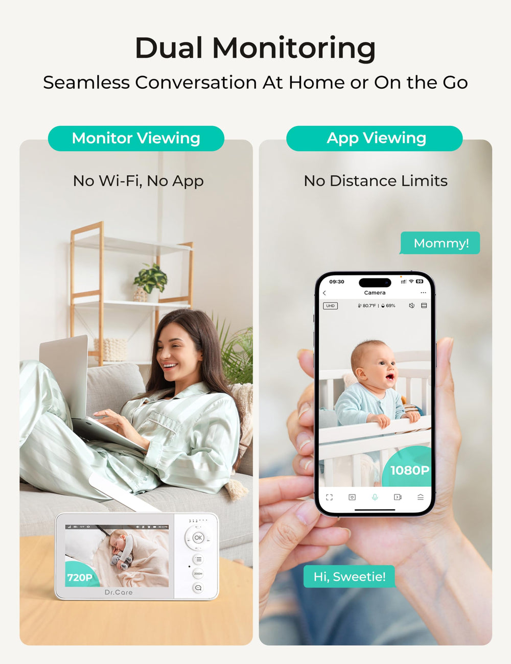 Dr.Care VistaView Lite RB 1080p camera zoom captures details from afar