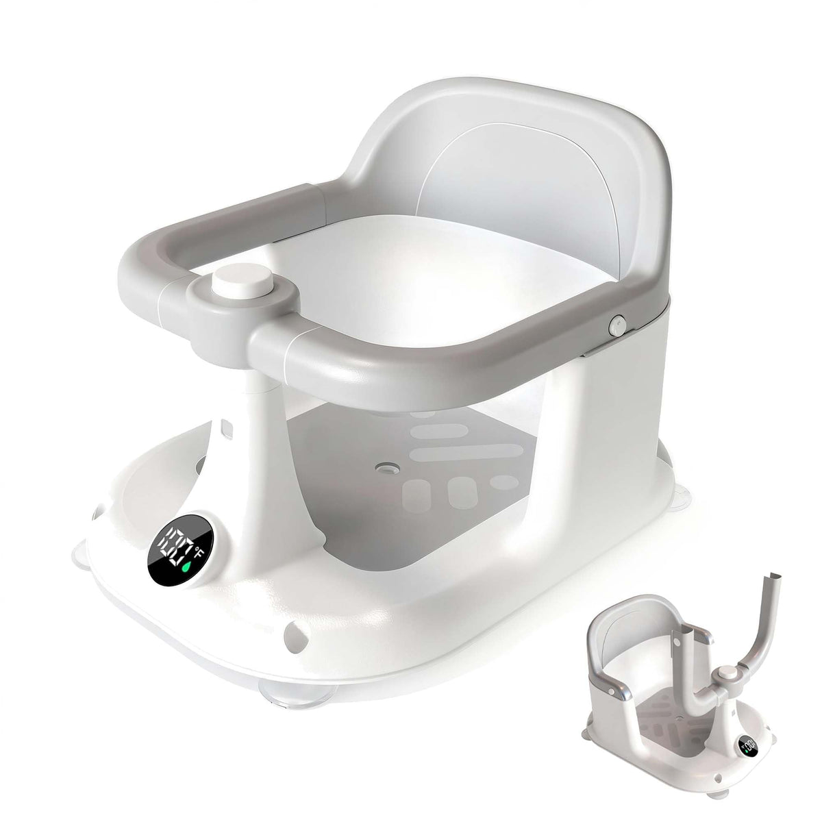 Drconox baby bath seat with temperature display helps monitor bath water temperature safely