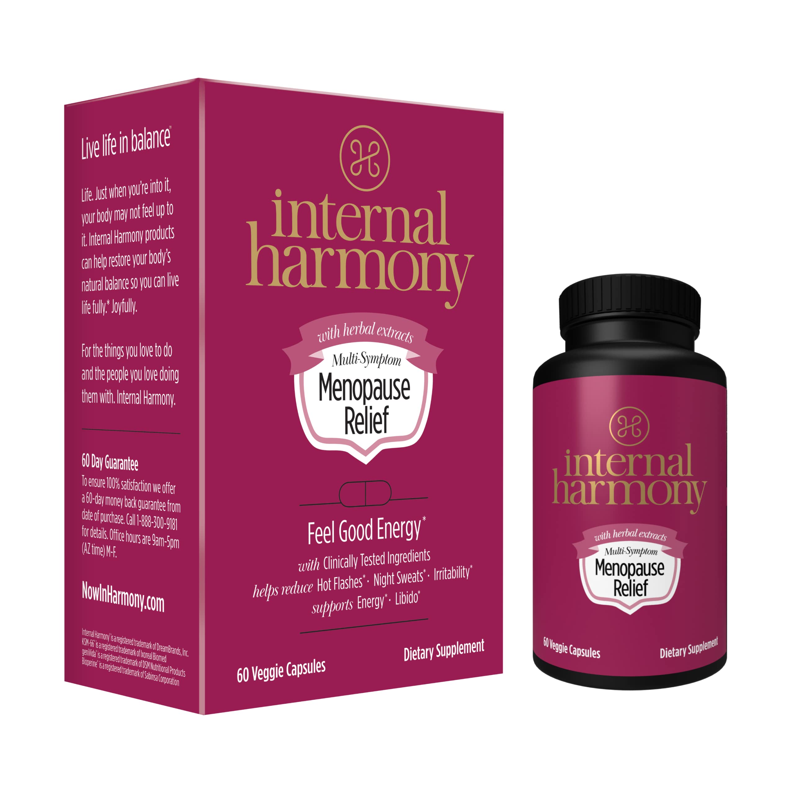 Internal Harmony Feel Good Energy bottle front with capsules for daily energy support