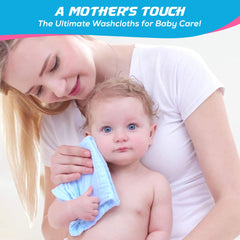 Dream Picks washcloths blue folded closeup shows breathable cotton texture