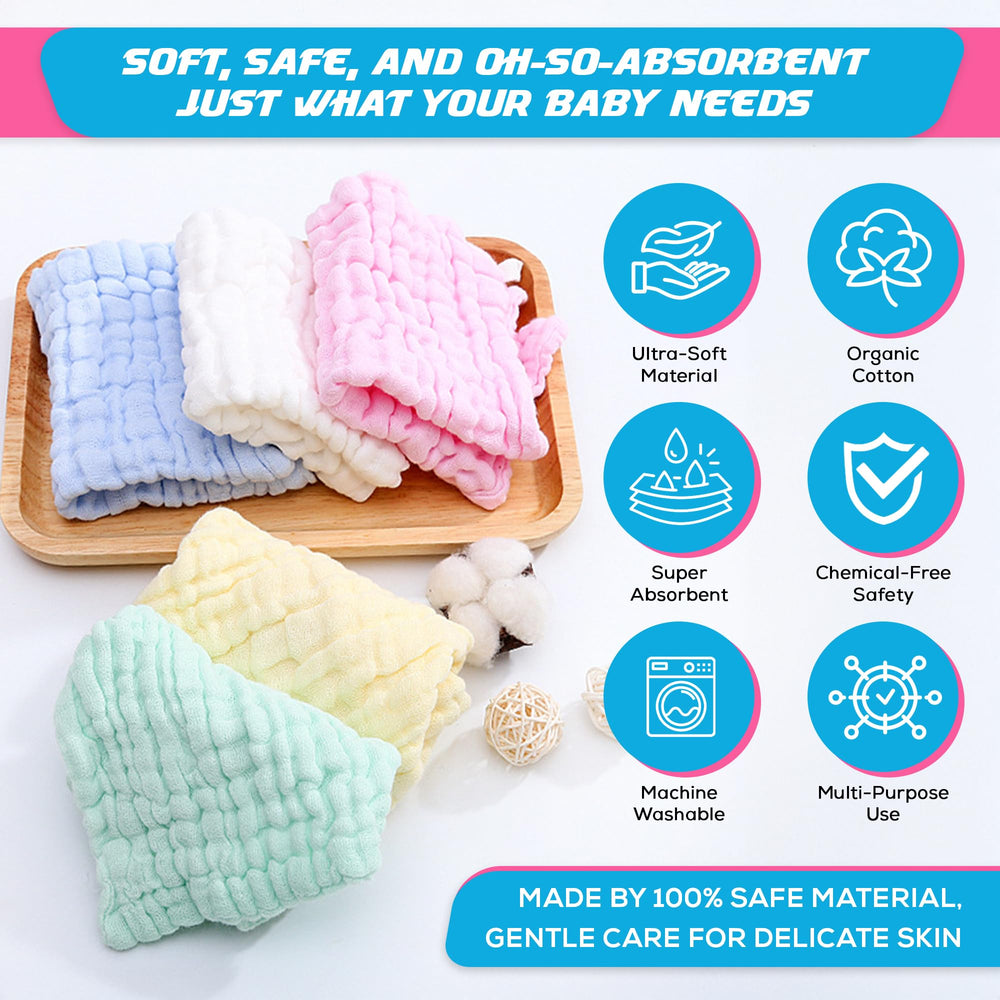 Dream Picks baby washcloths in use during bath time.