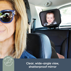 Dreambaby backseat infant mirror with rotating arm for easy angle adjustments during drives