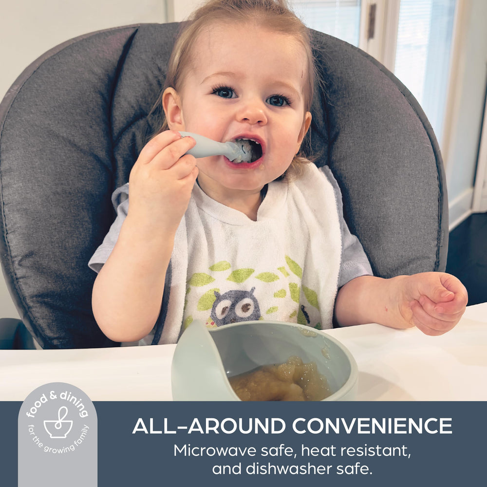 Dreambaby BPA-free silicone spoons safe for tiny mouths.