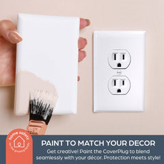 Dreambaby CoverPlug paint-matching wall option allows subtle safety integration.