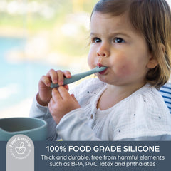 Dreambaby dishwasher-safe spoons simplify cleanup after meals.