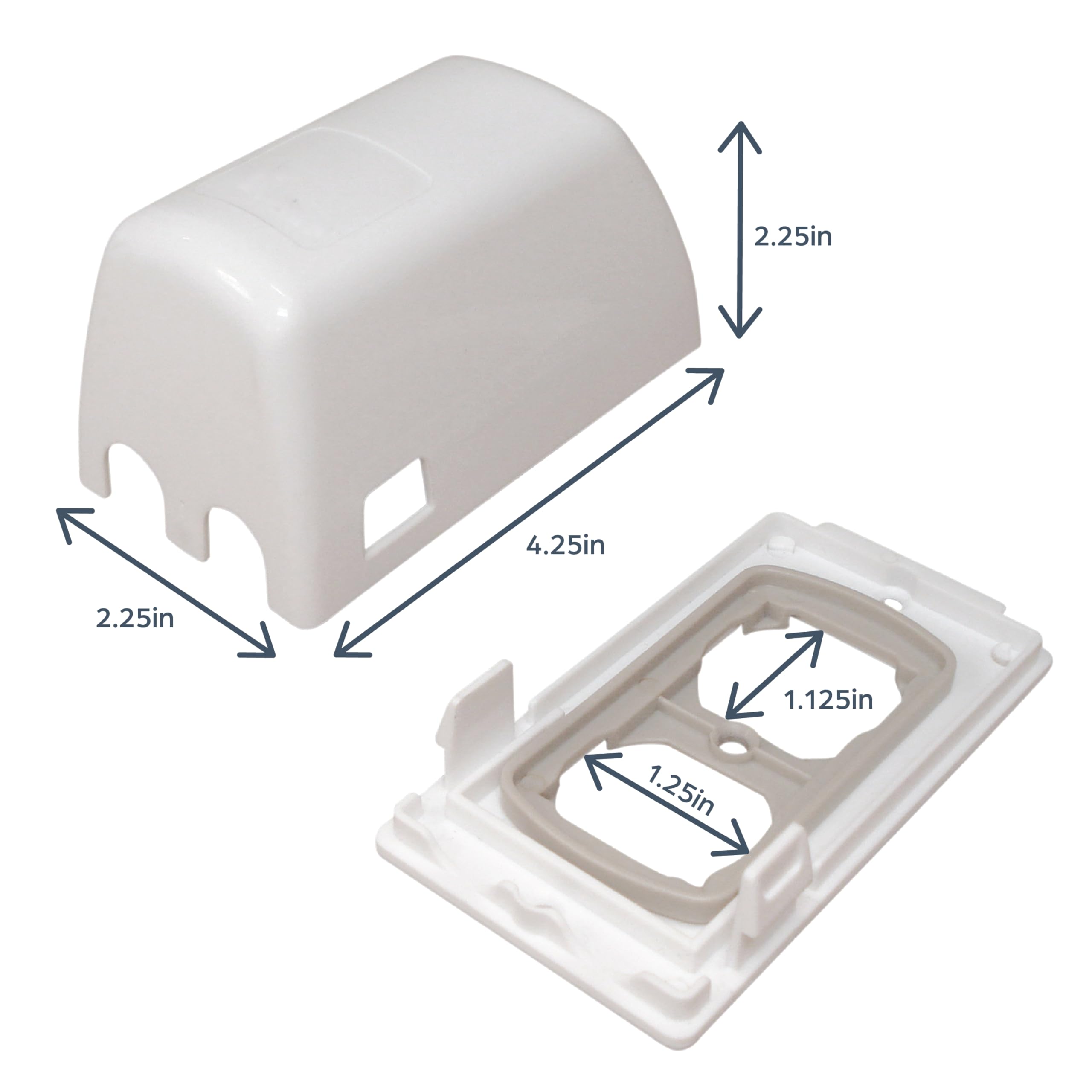 Dreambaby outlet cover close-up, safe design and simple removal.