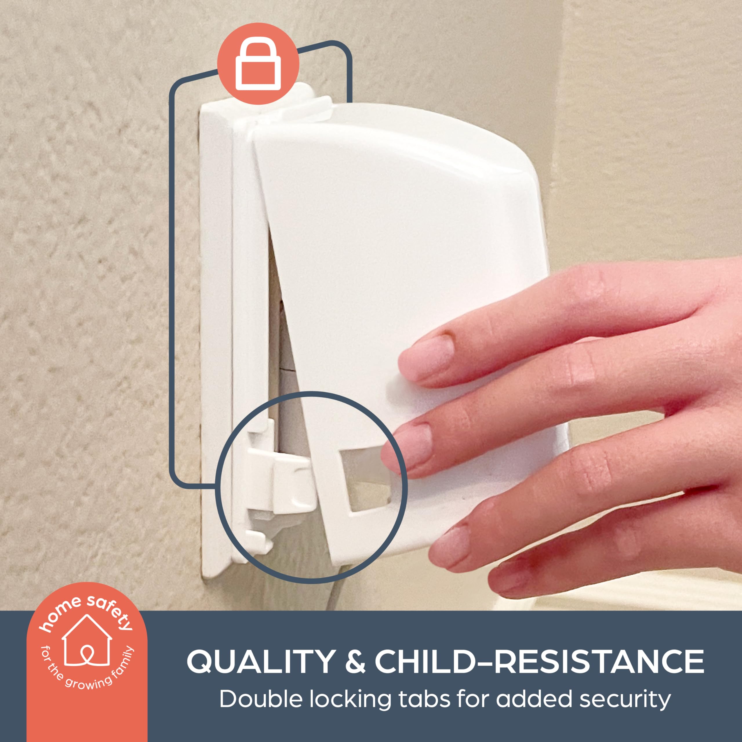 Dreambaby Dual Fit Plug Cover acting as a wall socket guard.