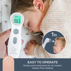 Dreambaby fever alerts indicate high fever with red, mild with yellow, normal with green.