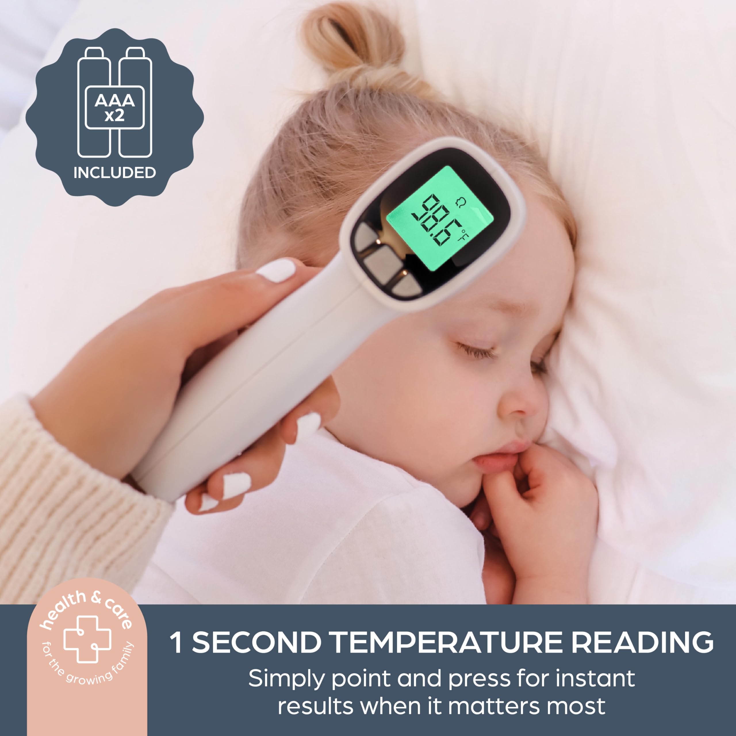 Dreambaby thermometer fever alert screen clearly signals fever with color and sound