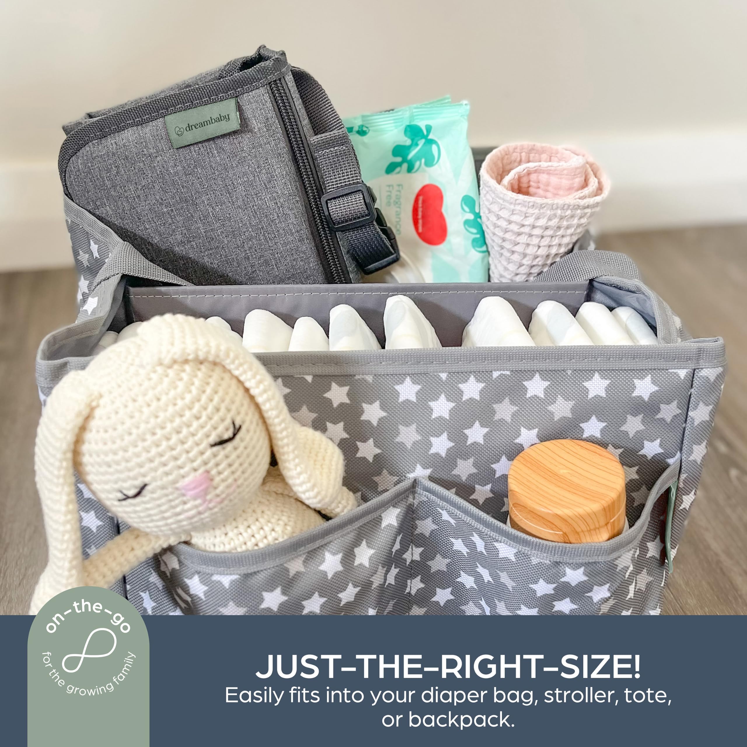 Dreambaby Fold and Go travel pad shows cushioned surface for baby comfort.