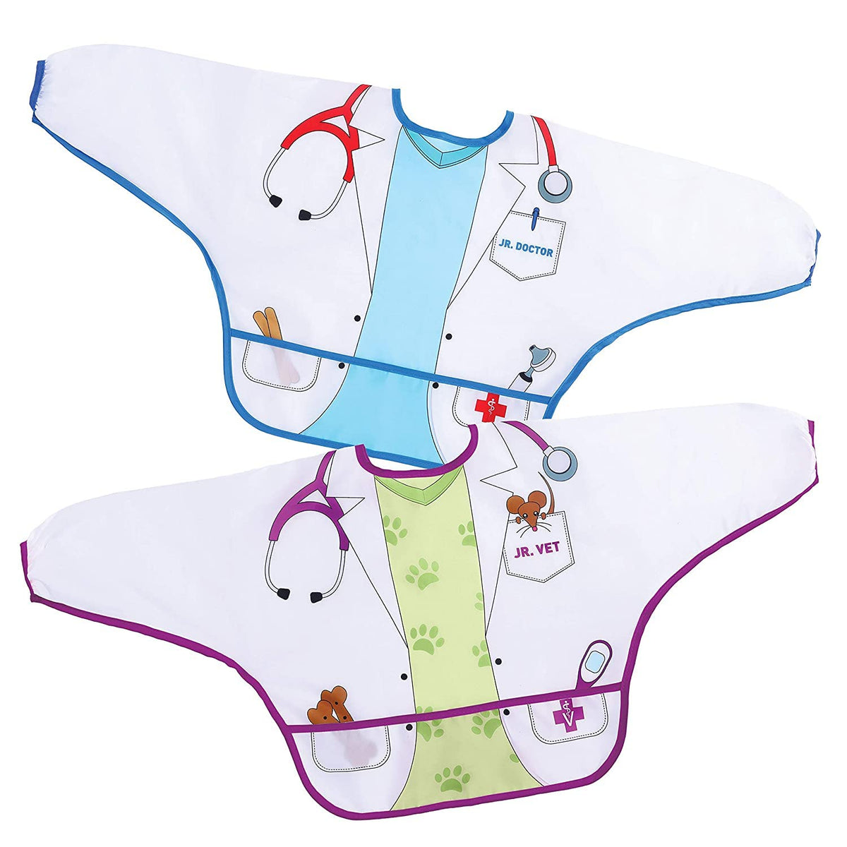 Dreambaby sleeved bib with Doctor character keeps meals tidy and fun.