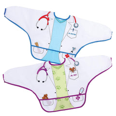 Dreambaby sleeved bib with Doctor character keeps meals tidy and fun.