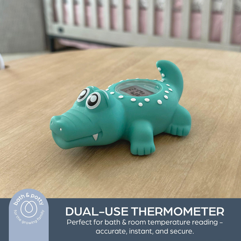 Green indicator confirms cooler water for comfortable bath conditions.