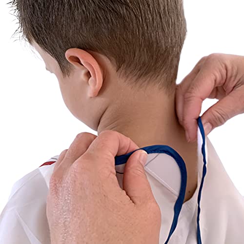 Sized for ages 6 to 24 months with sleeves for full coverage.