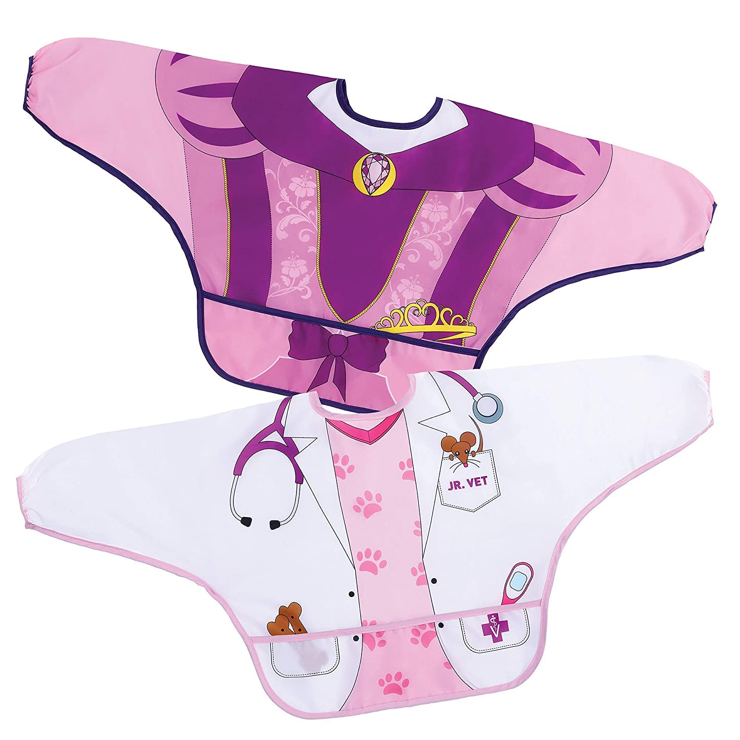 Dreambaby L564BB Princess sleeved bib keeps messes at bay during meals.