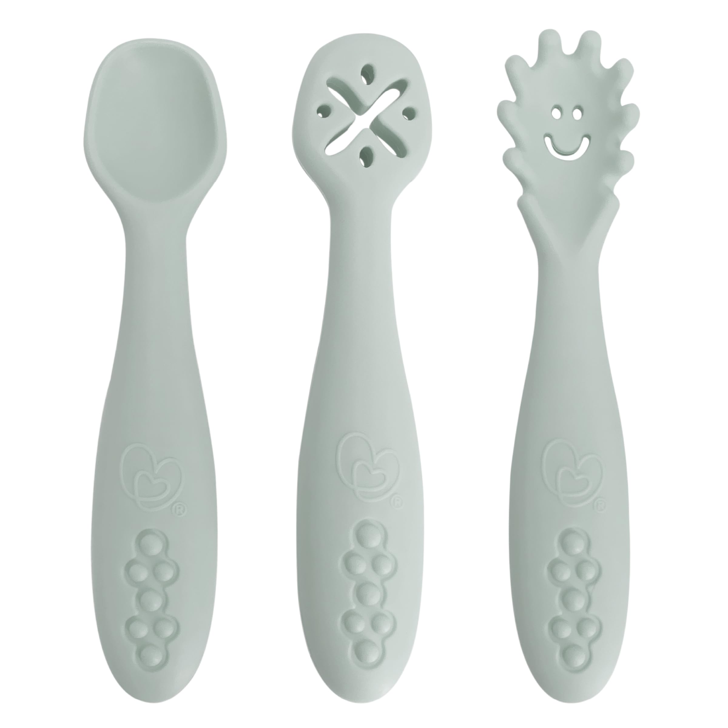 Dreambaby scoop-mash-twist seafoam spoons for baby-led meals.